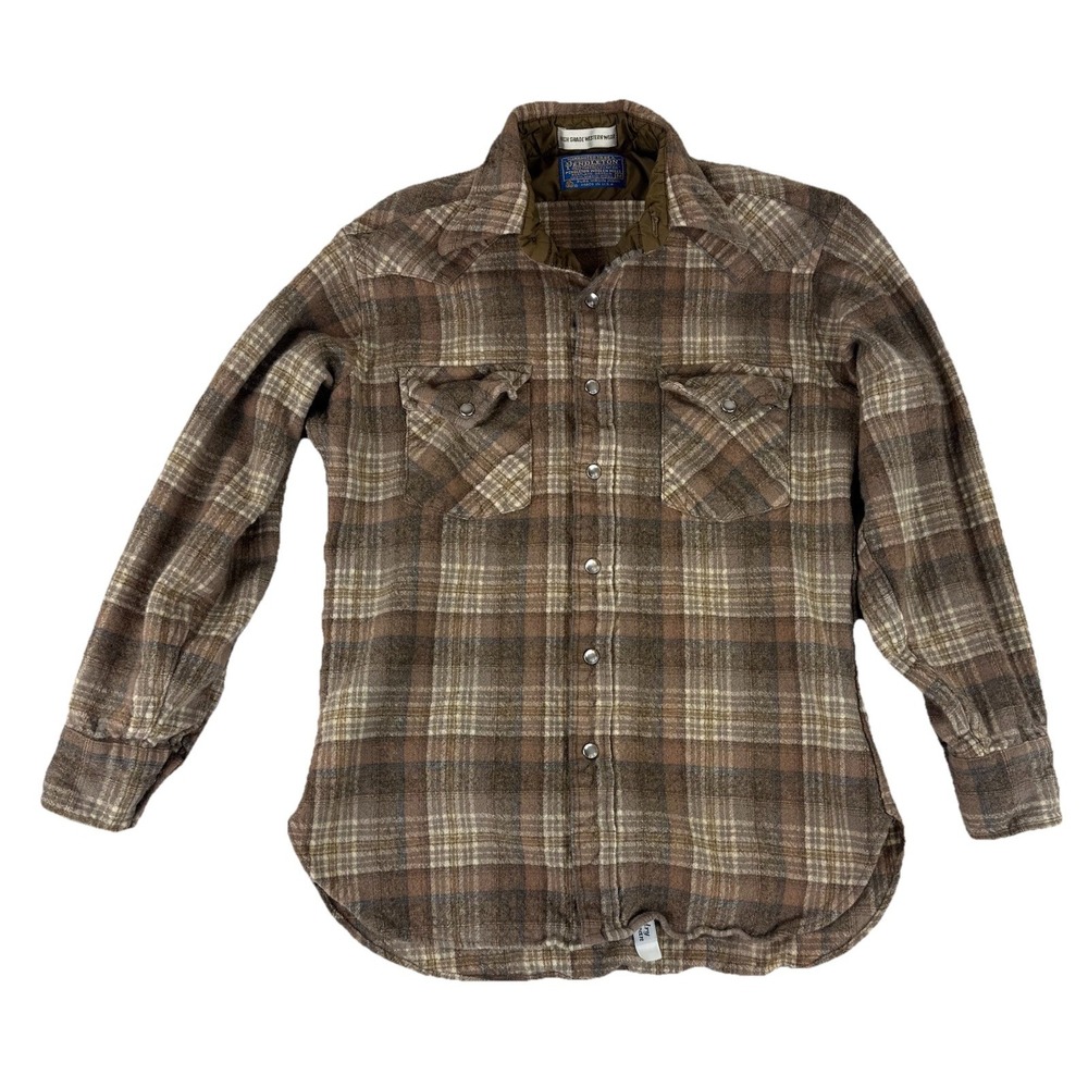 VTG Pendleton High Grade Western Wear Men's Medium Wool Pearl Snap Shirt USA